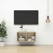 NNEVL Wall-mounted TV Cabinet Sonoma Oak 37x37x72 cm Chipboard