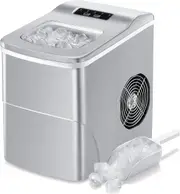 YOPOWER 2.2L Countertop Ice Maker Machine Portable Commercial Ice Machine Silver