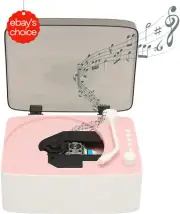 Retro Gramophone CD Player Hifi Speakers Mini Home Music Player