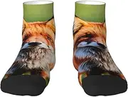 [pvinnk] Fox Print Functionality Socksing Adult Socks For Workout Winter Warmth And Everyday Wear