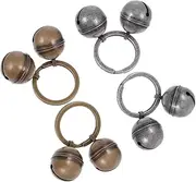 PEPLAYTAL 4sets Cat Collar Bell Charms Double Copper Bells for Pet Collars Loud Sound Pet Accessories for Outdoor Cats and Key