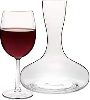 Luigi Bormioli Royale Wine Decanter Set, 1 Durable Wine Carafe, 4 Wine Glasses 380ml, Lead Free Crystal Wine Accessories, (Colour: Clear), Quantity: 1 Set, 5 Pieces