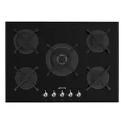 Smeg 72cm Classic Gas on Glass Hob - Black