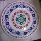 18'' Marble Plate Dining Lunch Coffee Corner Side Table Top Inlay Malachite