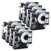8PK For Dymo D1 LabelManager 400 420P Label Black on White Tape 45013 1/2"