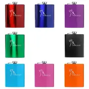7oz Stainless Steel Hip Flask Princess with Crown
