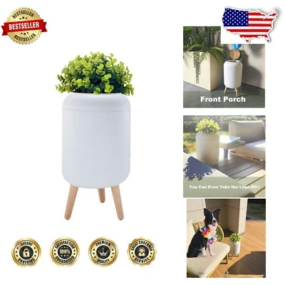 Stylish 2.5 Gal Dog Poop Trash Can with Odor-Sealing Lid - Plant Styled Design