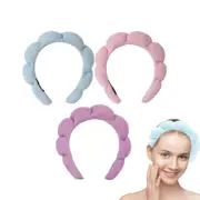 Nevenka 3 Pcs Spa Headband for Women Sponge for Washing Face Skincare Shower-SetC
