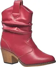[Charles Albert] Women's Modern Western Cowboy Distressed Boot with Pull-Up Tabs