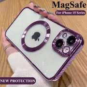 For Apple iPhone 16 15 14 13 12 Pro Max Case Mag Safe Magnetic Camera Lens Cover