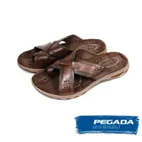 在飛比找momo購物網優惠-【PEGADA】交叉絨面舒適拖鞋 深棕色(131655-DB