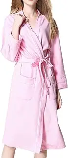 [WSLCN] Kimono Bathrobe for Women Men Unisex Hotel Spa Weave Waffle Lightweight Cotton Robe
