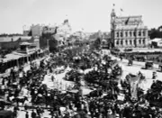 Bendigo Victoria 1895 - A procession along the Pall Mall of Bendig- Old Photo