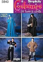 Simplicity 5840 Adults' and Teens' Sewing Pattern Costumes, Size S-M-L