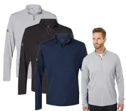 Adidas Mens Lightweight Melange Quarter-Zip Pullover UPF 50+ - New