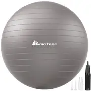 METEOR Anti-Burst Swiss Ball, 55cm 65cm 75cm 85cm, Yoga Ball Gym Ball Exercise Ball With Pump (Grey)