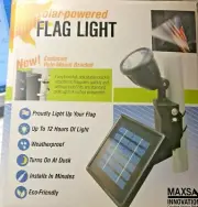 Maxsa #403344 Solar-Powered FLAG LIGHT NEW Exclusive Pole-Mount Bracket