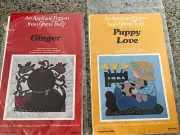 Lot 2 YOURS TRULY Applique Pattern Busy Ginger Dog Puppy Love