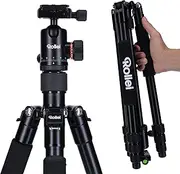 Rollei C5i Camera Tripod Black, 156 cm Compact Aluminium Photo Tripod with Ball Head Lightweight Travel Tripod with Monopod Function for DSLR Camera Arca Swiss Compatible Tripod for Smartphone