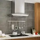 Kitchen Wall Mount 60cm Curved Glass Rangehood 3 Speed LED Light 756 m³/h