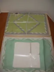 2 Sets of Vintage Green Linen Placemats & Napkins~Bucilla & Leacock~8 Pieces~NIB