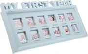 JOINPAYA First Year Photo Frame Baby Growth Record 12 Month Milestone Decorative Boy Present