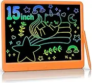 LCD Writing Tablet 15 Inch, Colorful Erasable Doodle Board Drawing Pad, Magic Drawing Tablet for Kids Toddler, Reusable Electronic Doodle Pad, Educational Toys Gifts for 3-12 Year Old Boys Girls
