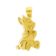 14K Gold Silhouette Rabbit Pendant