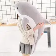 Grey Dolphin Plush Cute Plushies Hugging Plush Pillow Stuffed Marine Animals (70cm)