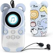 RUIZU Bluetooth MP3 Player for Kids, Cartoon Zoo Portable Music Player 16GB, Child MP3 Player with Bluetooth, Speaker, FM Radio, Voice Recording, Stopwatch, Pedometer, Expandable 64GB Micro SD Card