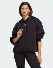 Women's Size S Adidas Originals Adicolor Essentials Fleece Hoodie Black Trefoil