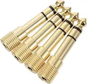 SWOOMEY 4pcs Plated Headphone Jack Adapter to Audio Converter for Easy Plugging Stereo Sound for Headphones and Speakers