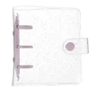 Mini Binder Cover, 4 Inch PVC 3 Ring Binder Cover with Snap Button, Purple