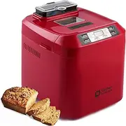Bread Machine, Kitchen in the box 2LB 12-IN-1 Bread Maker, Gluten-Free Setting, Auto Fruit Nut Dispenser & Nonstick Pan, 2 Loaf Sizes,13H Reserve & 1H Keep Warm (Red)