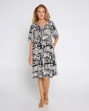 Mysha Dress - Monochrome Tropics