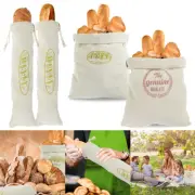 4 Pcs Linen Bread Bags Drawstring Bread Storage Bags Reusable Loaf Bags panWs