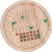JOINPAYA Family Dice Game Tray 30cm Wooden Dice Plate Farkle Board Game Accessory