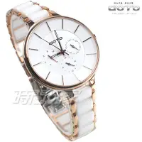 在飛比找Yahoo!奇摩拍賣優惠-GOTO 陶瓷美型 三眼錶 時尚 多功能手錶 手環錶 玫瑰金