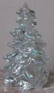 Christmas Holiday Tree - Crystal Carnival Glass - Mosser USA - Medium 5 1/2"