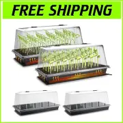 Heavy Duty Seed Starter Tray Set with Adjustable Humidity Domes & Heating Mats