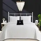 Querencia 3 Piece White Cotton Quilt Queen Size - Cotton Bedspread Embroidere...