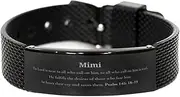 [Generic] Black Shark Mesh Bracelet Mimi Jewelry Inspirational Psalm 145:18-19 Gifts for Her, Small, Silver Plated Zinc, Cubic Zirconia