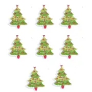 Printed Red Ornament Tree Buttons - Shelly's Buttons Sew Thru Craft Scrap Sewing