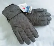 Andorra Unisex L Grey/Black Quilted Insulated Waterproof Snowboard Ski Gloves