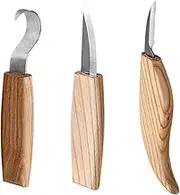 ULDIGI 3pcs Carving Knives with Wooden Handles for Woodworking and Hand Carving Durable Blades for Detail Work for Carpenters Artists and Hobbyists