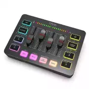 Gaming Audio Mixer 4-Channel Mixer XLR Microphone Interface Game Voice Podcast