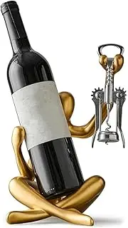 Thinker Statue Wine Rack, Hollow Figure Wine Rack, Modern Simple Wine Rack, Small Wine Bottle Rack, Living Room, Dining Room, Home furnishings, Wine Cabinet Sideboard Decoration (Gold)