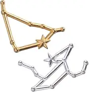 TEHAUX 24PCS Resin Filling Accessories 12 Charms 12 Star Signs Alloy Charms Necklace Locket Resin Filler Alloy epoxy Resin Supplies Metal Consumables