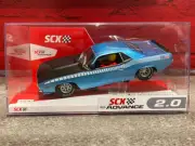 SCX 1/32 Scale Advance 2.0 Plymouth ARR Cuda - Fire Blue Metallic with lights