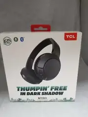 TCL BLUETOOTH HEADPHONES THUMPIN' FREE DARK SHADOW 20HRS MTRO200BT NEW!